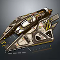 Futuristic Cosmic Spaceship Design With Advanced Aerospace Structure And Components