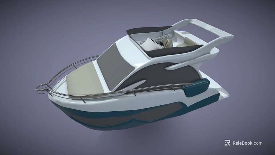 Modern Yacht With Sleek Design And Stylish Features 3d model 