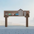 Modern Entrance Gate with Audi Land Rover Jaguar DS Logos and Orange Blue Design