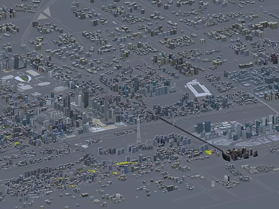 Aerial Urban Planning View With Building Layout Road Networks And Development Zones 3d model