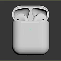 White Wireless Bluetooth Earbuds With Charging Case And Green Indicator Light