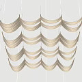 Ceiling Drapery Light Colored Curved Strips Layered Arrangement Modern Minimalist Design 3d model