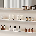 Various Washday Products Arranged On Shelves With Different Bottles And Jars
