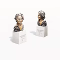 Artistic Detailed Carved Bust Sculptures With Stone Base And Portrait Features