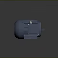 Industrial Electric Motor With Metal Housing Cooling Fins And Base Mount