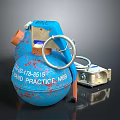 Blue Practice No8 Hand Grenade With Metal Fuse And Marked Number 2788515