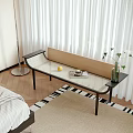 Modern-Ji Rattan Bed End Stool Shoe Changing Stool Bench Book Decoration Combination 3d model