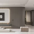 Modern Living And Dining Room Interior Design With TV Wall Gray Walls And White Furniture
