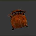 Traditional Wooden Chair With Spindle Back Red Finish And Sturdy Legs