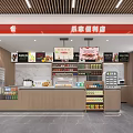 Convenience Store Interior Featuring Shelves Beverages Food Items Checkout Counter And Ice Cream