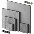 Stacked Gray Textured Construction Panels With Various Sizes And Surfaces
