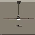 Poliform Modern Pendant Light With Wooden Blades Black Metal Rod And White Light Design
