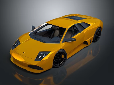 Yellow Sports Car Featuring Sleek Design Black Wheels And Modern Aerodynamic Body 3d model