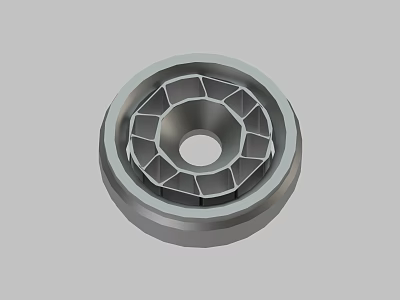 Circular Metal Mechanical Component With Central Hole And Geometric Internal Design 3d model