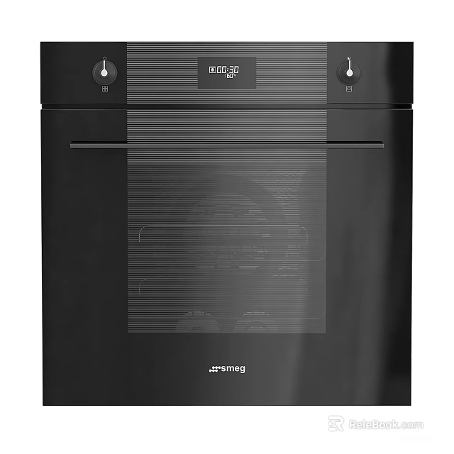 Black Ariston Oven With Control Knobs And Digital Display For Modern Kitchen 3d model 