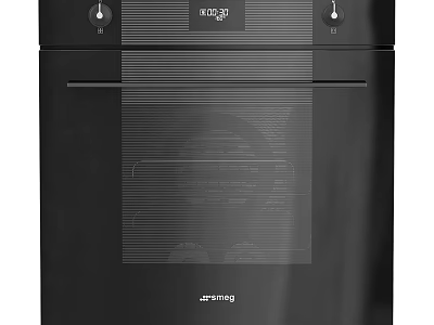 Black Ariston Oven With Control Knobs And Digital Display For Modern Kitchen 3d model