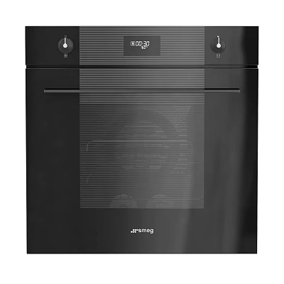 Black Ariston Oven With Control Knobs And Digital Display For Modern Kitchen 3d model