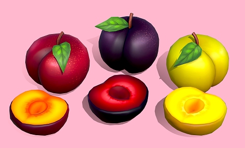 fruit plum fruit 3d model