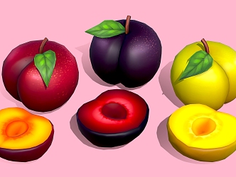 fruit plum fruit 3d model