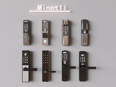 Minotli Smart Door Handles With Various Designs And Electronic Control Panels 3d model