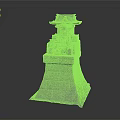 Traditional Stone Pagoda Architectural Model With Multi Tiered Structure And Carved Square Base