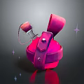 Stylish Pink Living Supplies Container With Chain Lid And Shiny Star Decorations