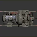 Industrial Mechanical Pump With Metal Frame Wheels Valve Connections And Control Panel