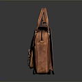 Three Brown Leather Bags with Different Styles Classic Design and Buckle Details