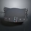 Gray Corset With Black Laces Buckle And Multiple Eyelets Design 3d model