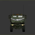 Military Green Armored Tank With Missile Launcher Antennas And Multiple Wheels