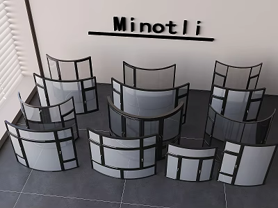 Modern Minotli Casement Windows With Various Frame Designs And Glass Panels 3d model