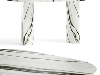 Modern Marble Side Table With Unique Striped Pattern And Elegant Design Details 3d model