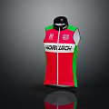 HORELIGH Red Green Sleeveless Vest With Black Collar And Zipper Design