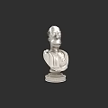 Silver Simpsons Character Bust Statue with Pedestal Base against Black Background