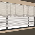 Light Colored Window Blinds With Knotted Tiebacks And Clean Design For Modern Room 3d model