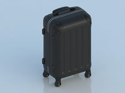 Black Hardshell Suitcase With Rolling Wheels And Modern Sleek Design For Travel 3d model