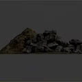 Natural Stones Pile With Brown Soil And Rough Texture On Dark Background