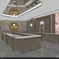 Elegant Modern Jewelry Store Interior Design With Glass Display Counters And Elegant Lighting Decorative Elements