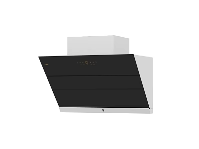 Modern Kitchen Range Hood With Black And White Design And Control Panel 3d model