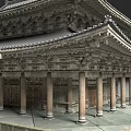 Ancient Chinese Architecture With Multi Tiered Roof Overhanging Eaves And Stone Base