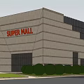 Modern Super Mall Building Exterior With Surrounding Greenery And Multi Storey Structure