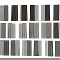 Various Curtain Designs With Striped And Solid Patterns In Neutral Tones 3d model