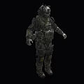 Futuristic Military Game Movie Character In Full Body Armored Suit With Tactical Gear