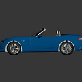 Blue Mazda Convertible With Modern Sporty Design Open Top And Black Wheels