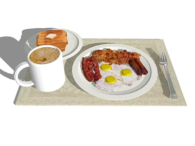 Breakfast 3d model Breakfast 3d model