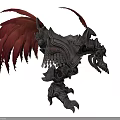 Mythic Character With Mechanical Creature Featuring Ornate Armor And Fiery Red Feathers