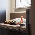 Elegant Modern Bedroom Interior With Sleek Bed Nightstand And Wall Art