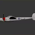 Vintage Military Model Airplane With Twin Engines Red Propellers And Star Insignia