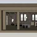 Hotel Public Lounge Area With Wooden Ceiling Concrete Walls Large Windows And Cozy Seating