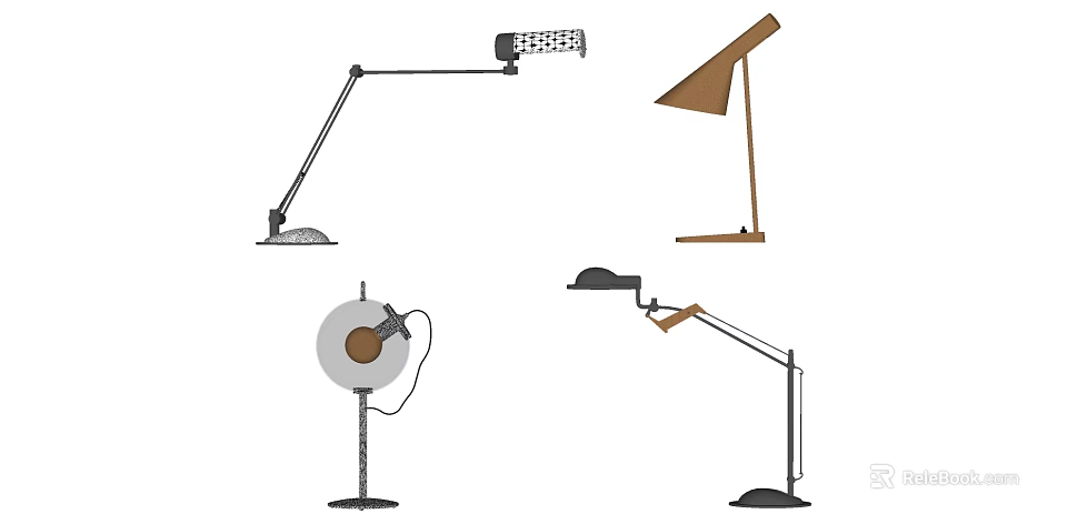 Stylish Table Lamp Collection With Various Modern Designs And Adjustable Features 3d model